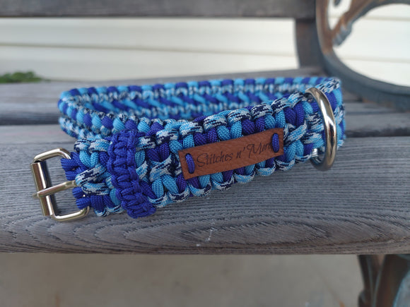 Beaded Winter Frost Paracord Dog Collar