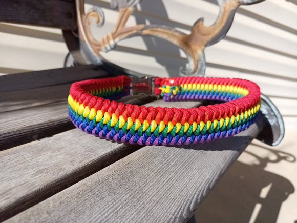 Rainbow Metal Buckle Dog Collar