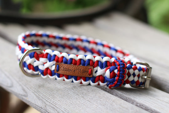 Red, White and Blue Dog Collar